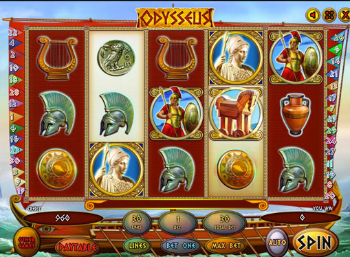 Odysseus pelaa peliautomaattia verkossa rahaksi